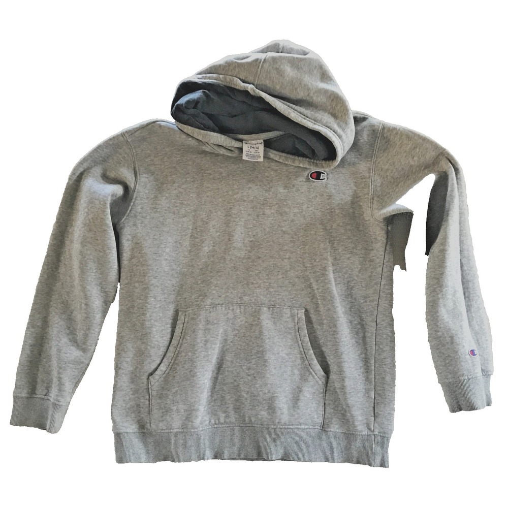 Champion Hoodie Pullover Sweatshirt Men Size Large Grey